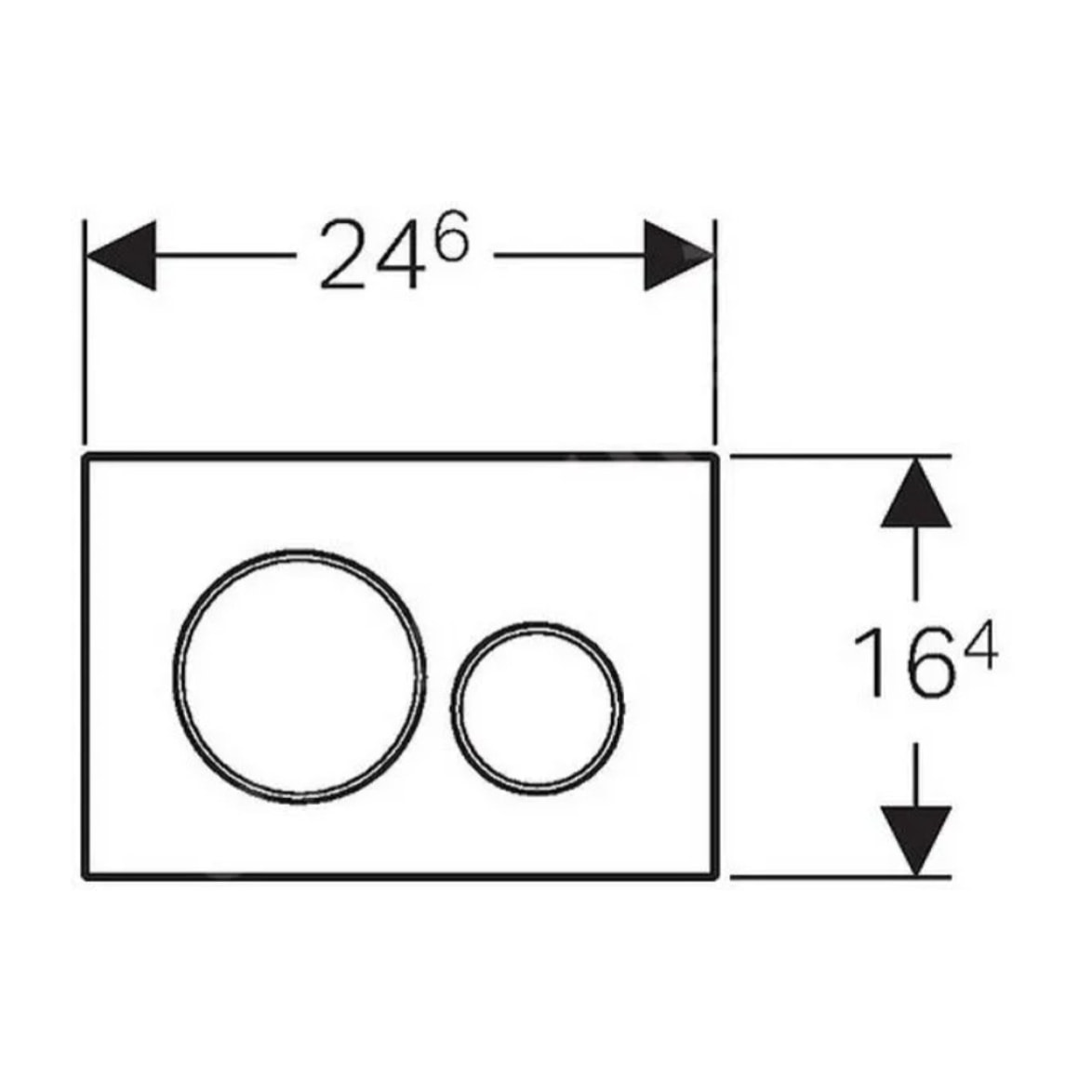 Sigma20 Plaque de déclenchement double touche, Blanc mat/chrome (115.882.JT.1)