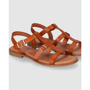 Sandalias de Piel - Cuero - Tacón: Bajo