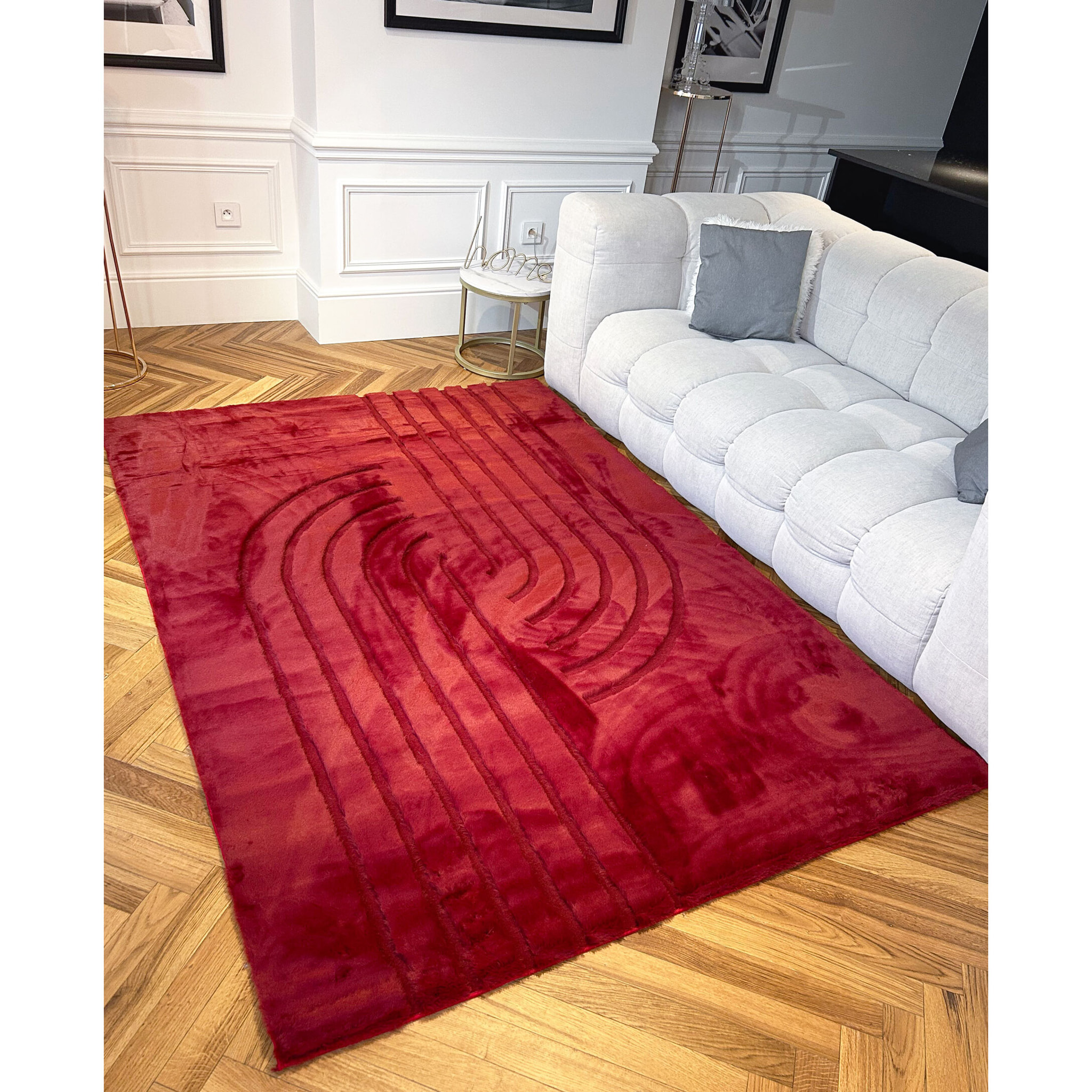 ALASKA - Tapis doux à motif graphique rouge