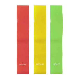 Bork, set di 3 bande elastiche per il fitness. Include borsa da trasporto.