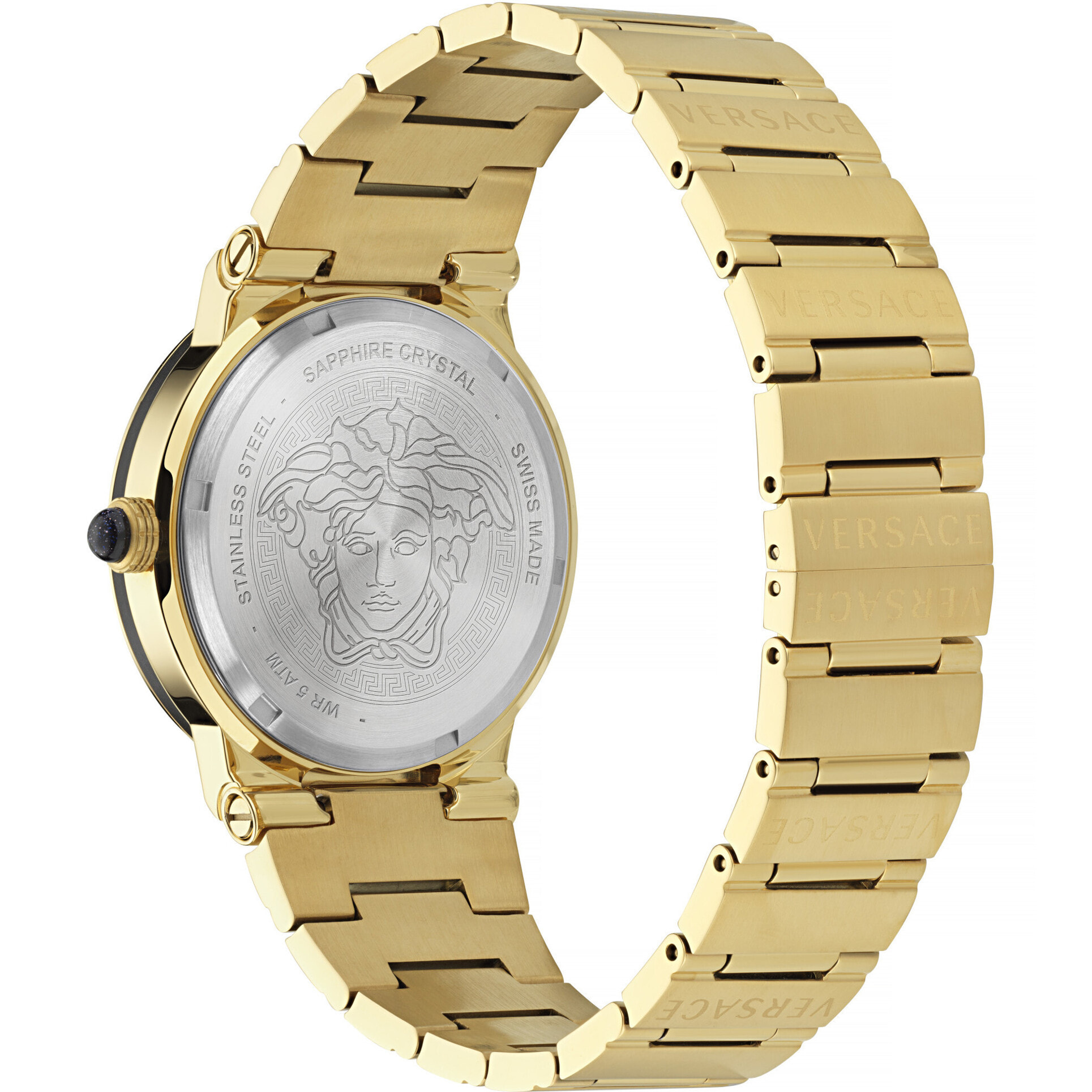 Versace Reloj Analógico De Cuarzo. Greca Logo Moonphase