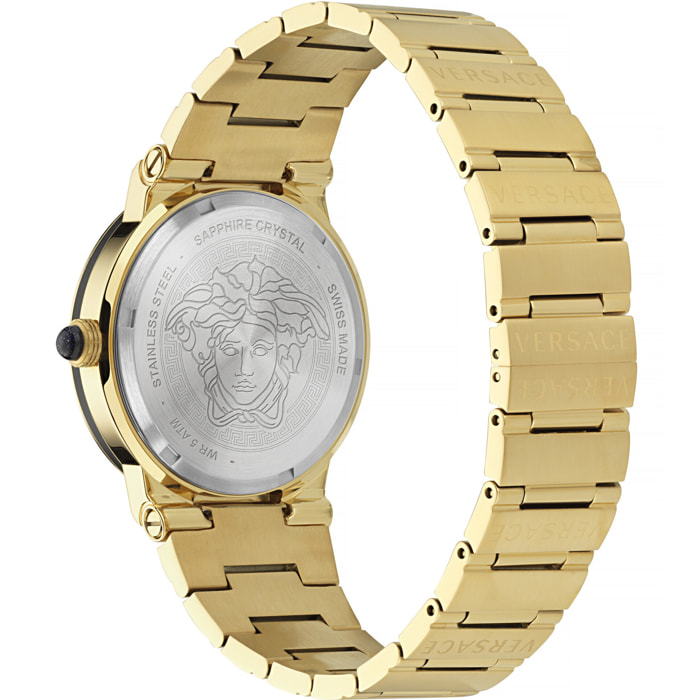 Versace Reloj Analógico De Cuarzo. Greca Logo Moonphase