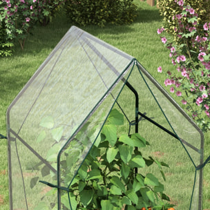 Invernadero de Jardín Invernadero de Terraza con 2 Puertas con Cremallera Anti-UV para Cultivo de Plantas Flores Verduras 90x90x145 cm Transparente
