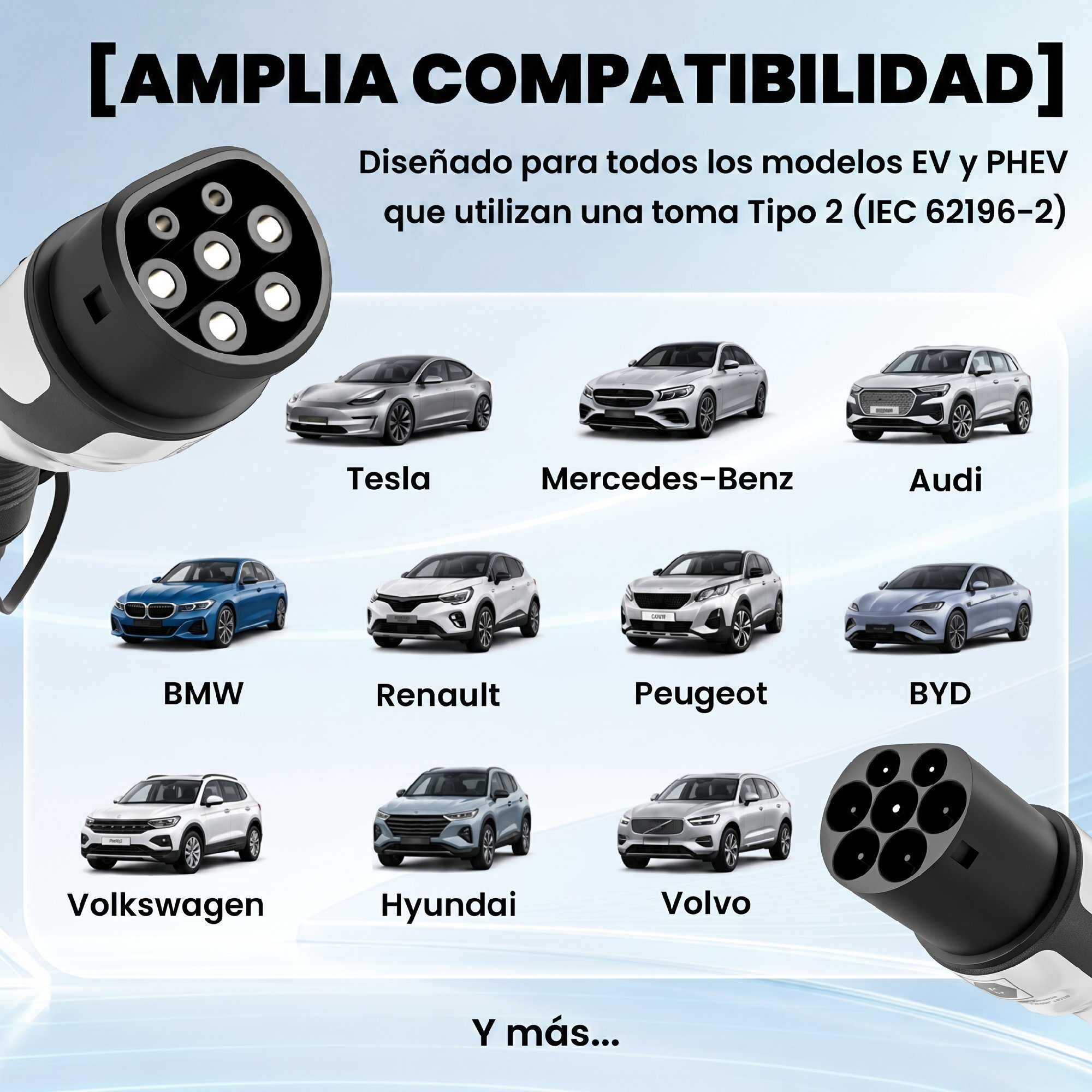 HOMCOM Cable de Carga Coche Eléctrico 22kW, 5m, 32A, Cable de Carga EV Tipo 2, Modo 3, Trifásico con IP65, Paño de Limpieza y Bolsa Almacenamiento, Carga Rápida para Wallbox y Estaciones de EV y PHEV