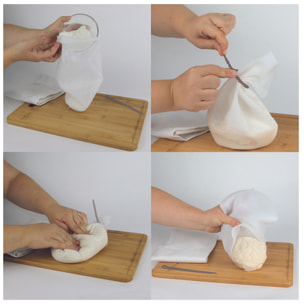 Sac de Pétrissage - LILY COOK - Silicone - Hygiénique - Blanc et gris