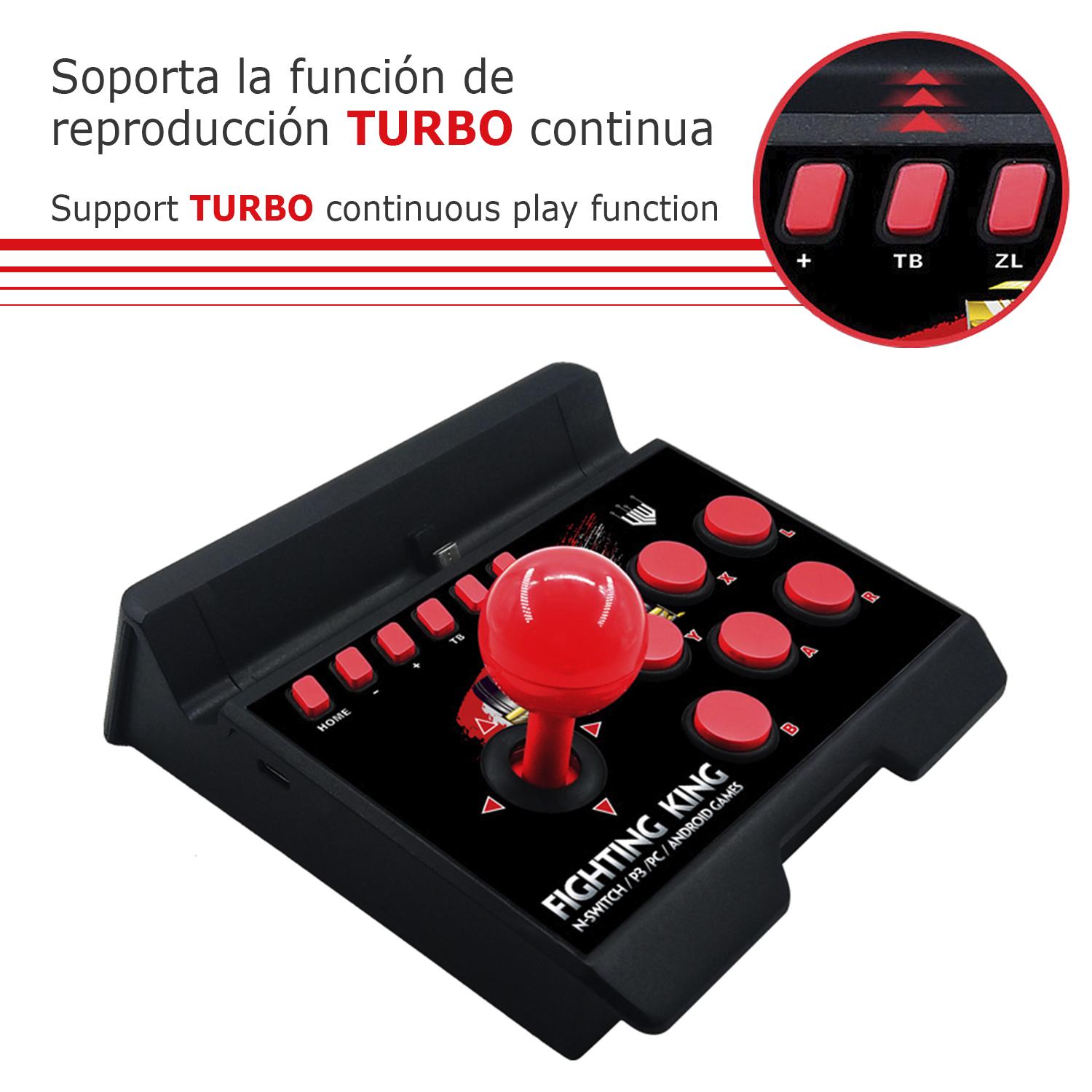 Joystick NS-007 gaming arcade de control para Nintendo Switch, PS3, PC y Android TV.