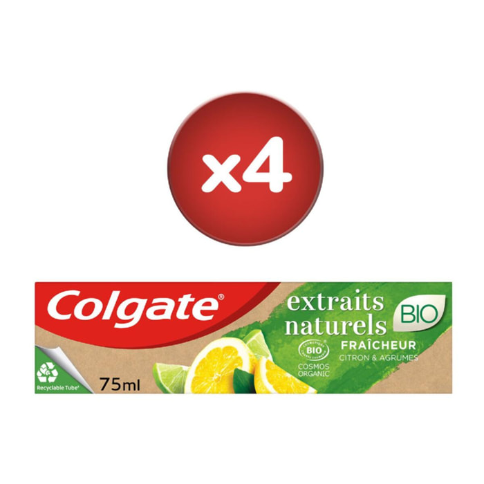 Pack de 2 - Lot de 2 Dentifrices Colgate Extraits Naturels Bio Citron & Agrumes
