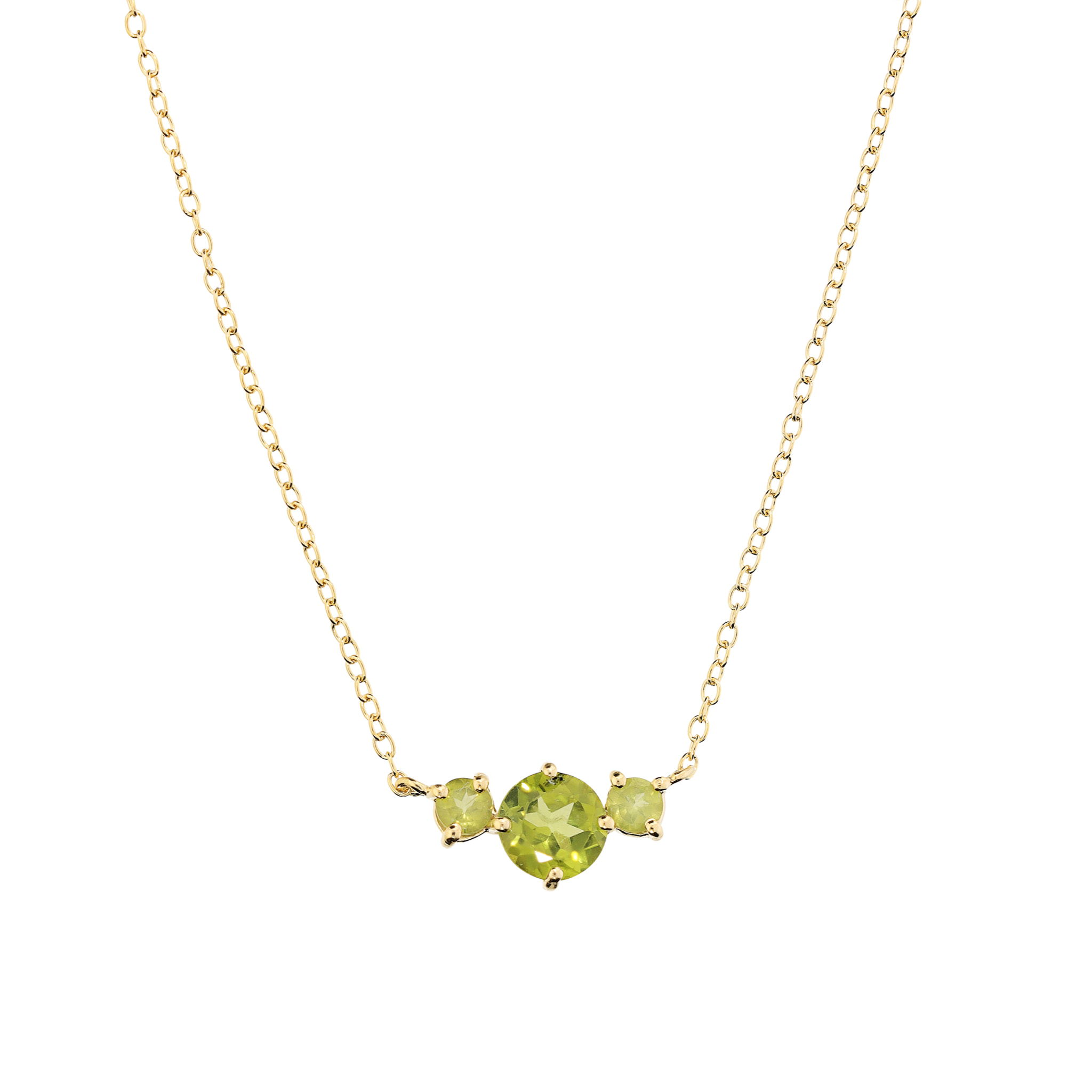 Collana in Argento 925 placcato Oro Giallo 18Kt con Peridoto Verde