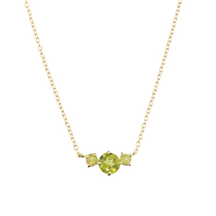 Collana in Argento 925 placcato Oro Giallo 18Kt con Peridoto Verde