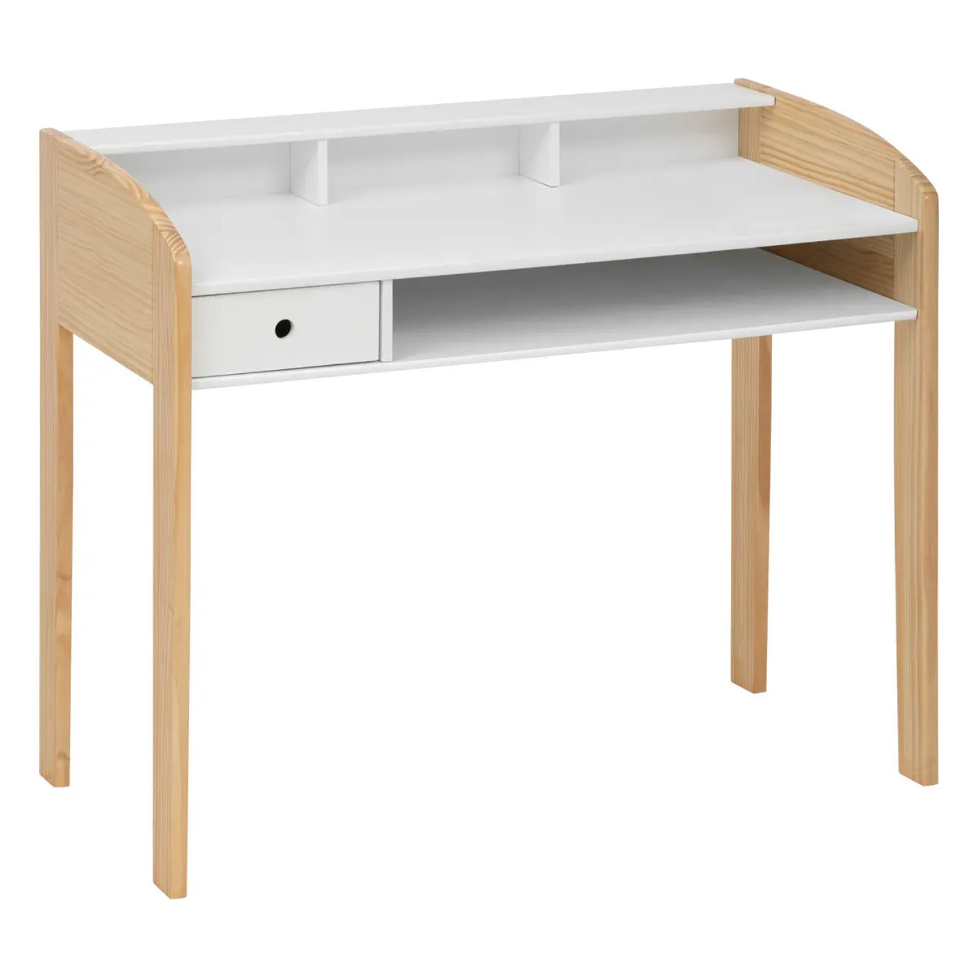 Bureau enfant primaire L100cm blanc en bois