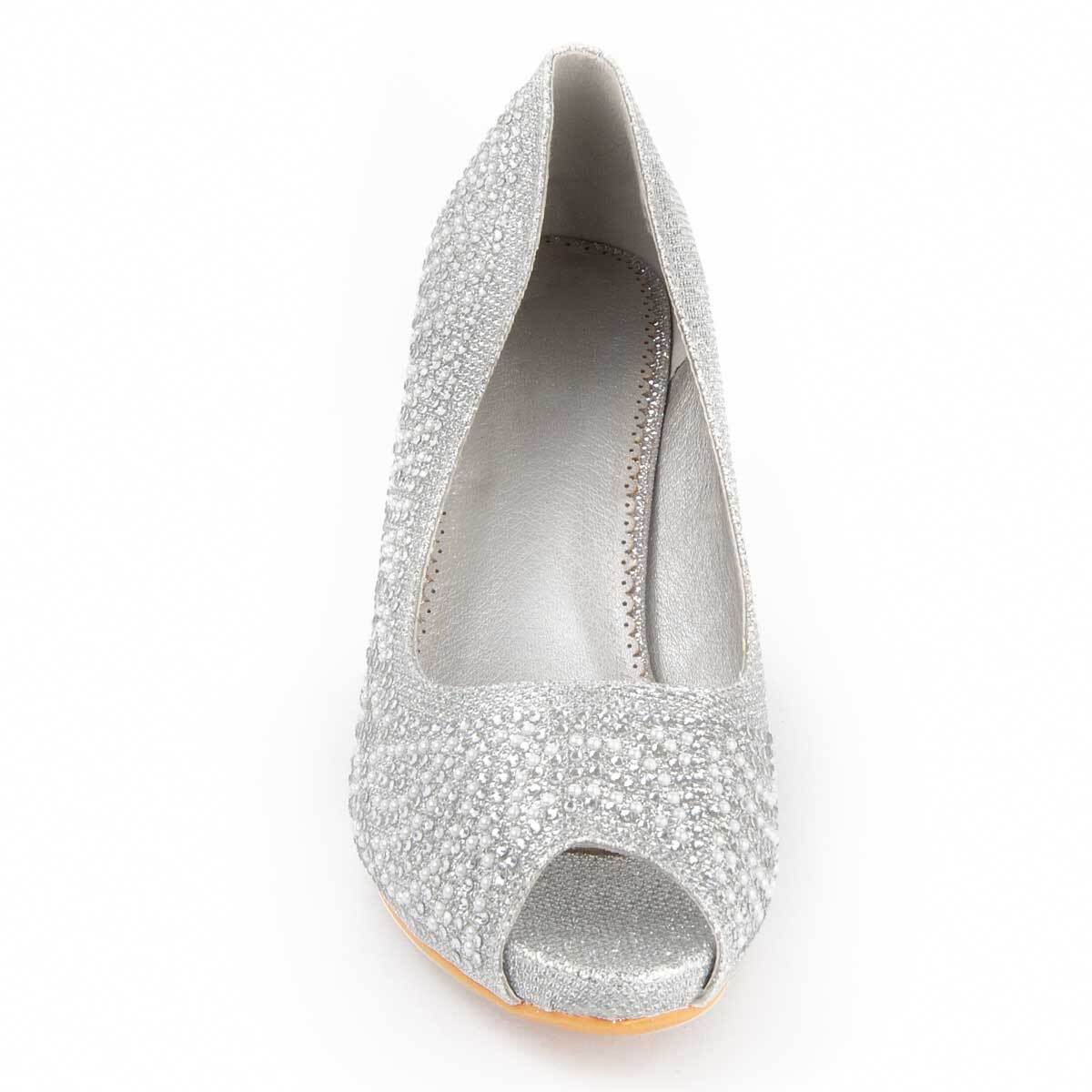 Zapato De Tacón - Plateado - Altura: 6 Cm