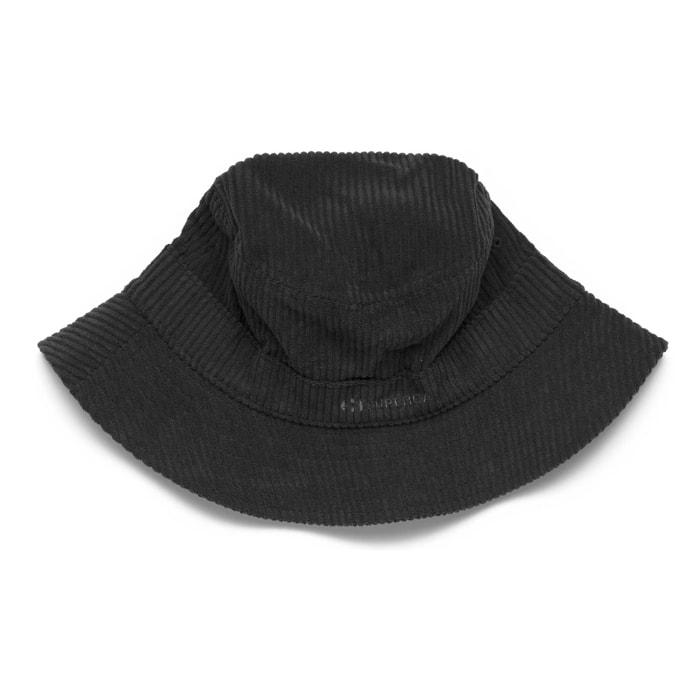 Cappelli Superga Uomo Donna Nero Bucket Hat Corduroy