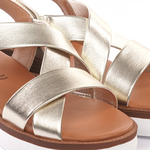 SANDALO ZEPPA INCROCIATO PLATINO