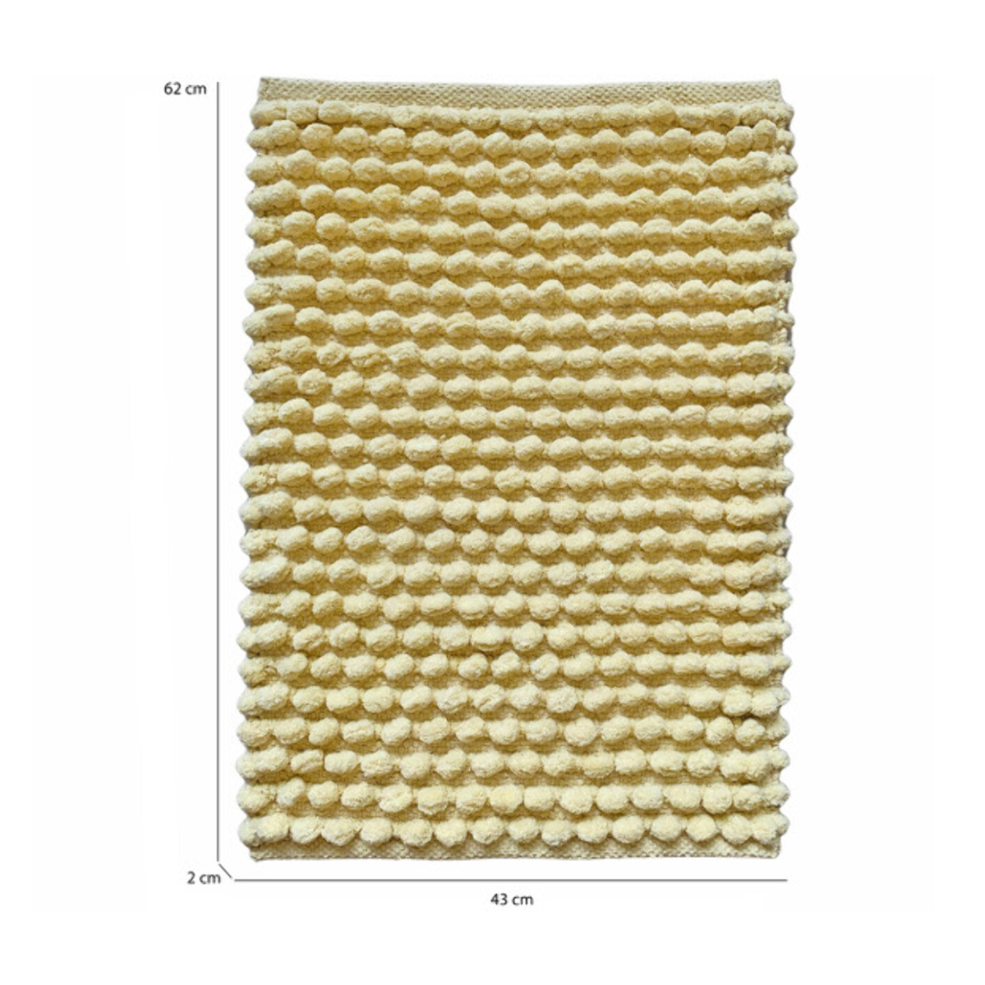 Tapis de salle de bain rectangulaire 40 x 60 cm avec pompons - 6 coloris - POP