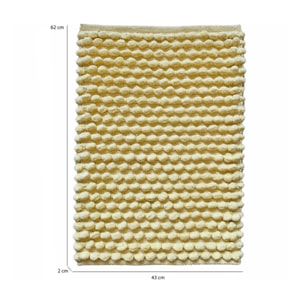 Tapis de salle de bain rectangulaire 40 x 60 cm avec pompons - 6 coloris - POP