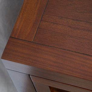 Buffet Kenia -bois massif de mindi et placage naturel de mindi-couleur teck 110 x 94 x 35 cm