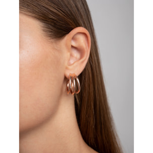 Orecchino Triple Ottone Placcato Oro Rosa