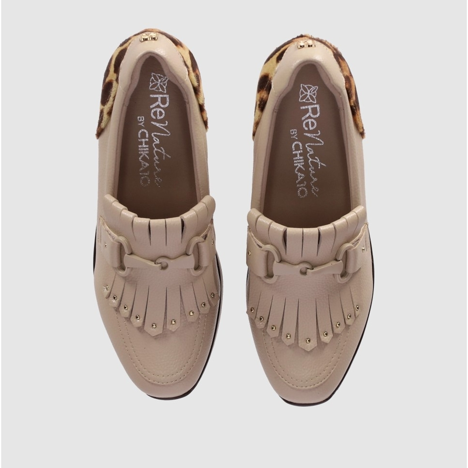 Zapatos de Piel - Beig - Tacón: 5 cm