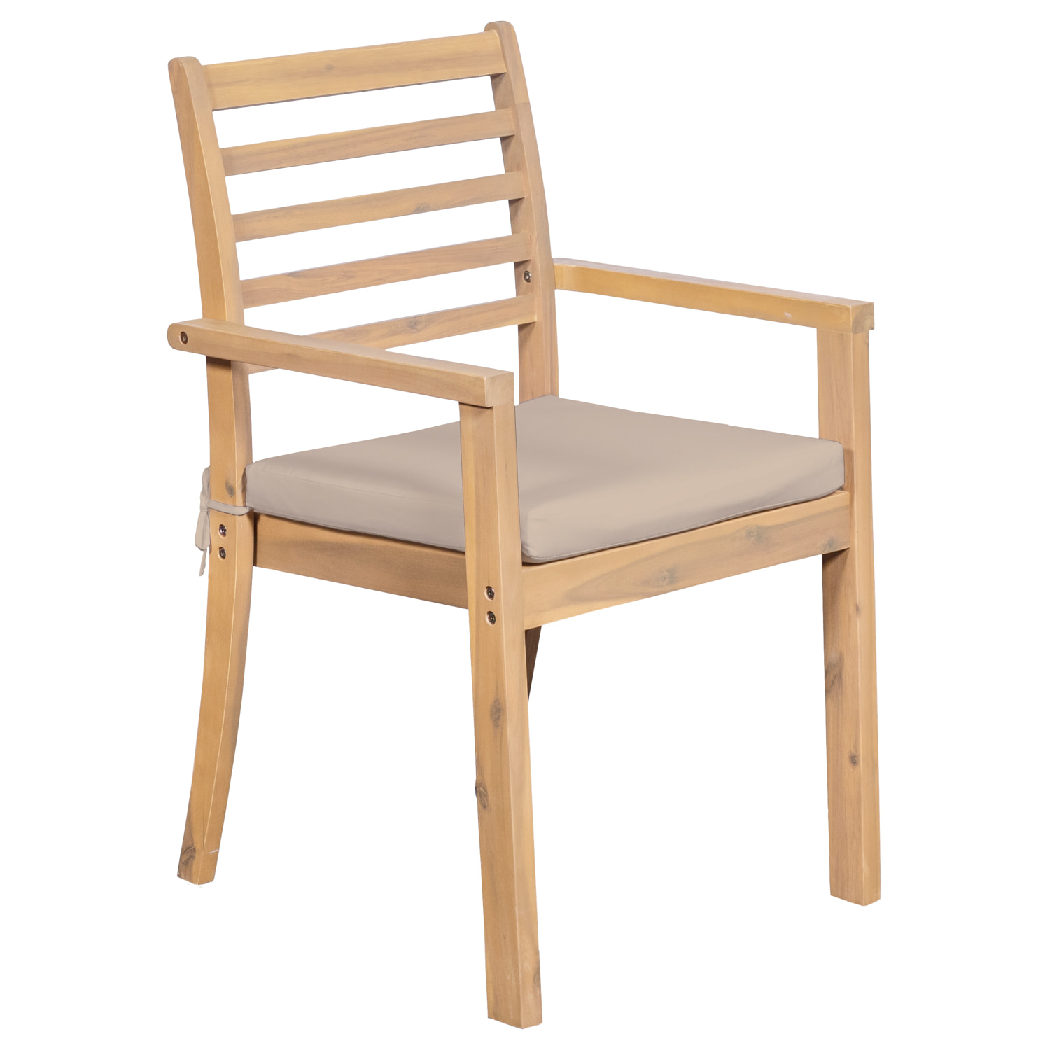 Salon de jardin extensible 180/240cm PADAR en acacia 8 places - coussins sable