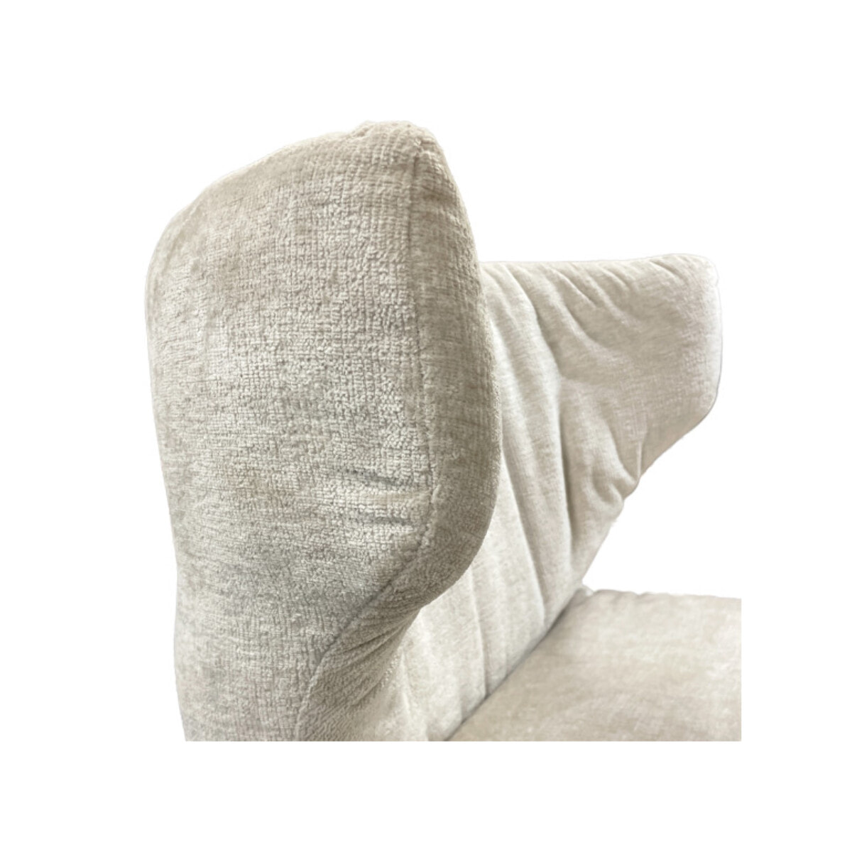 Fauteuil rotatif 360° tissu doux avec pieds en métal noir - EUGENE