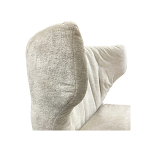 Fauteuil rotatif 360° tissu doux avec pieds en métal noir - EUGENE