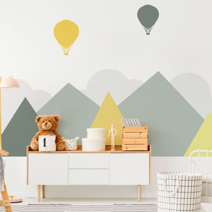 Stickers muraux enfants - Décoration chambre bébé - Autocollant Sticker mural géant enfant montagnes scandinaves NUUK