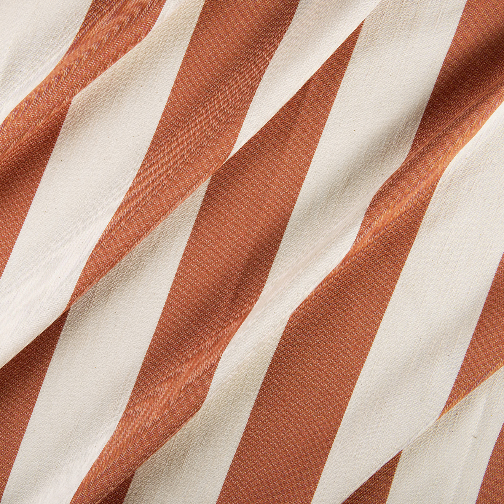 Rideau à rayures verticales en armure satin avec œillets - Rouge Orangé