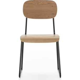 Lot de 2 chaises effet bois - EKEN