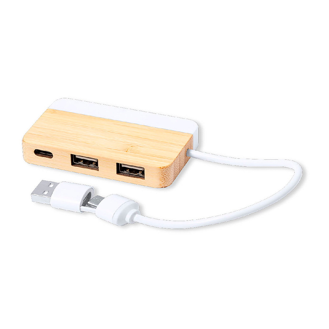 Puerto organic bambú/mármol USB 1 Puerto Tipo C. 2 Puertos USB 2.0