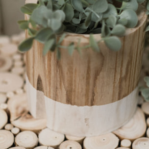 Cache pot rond INDIES beige