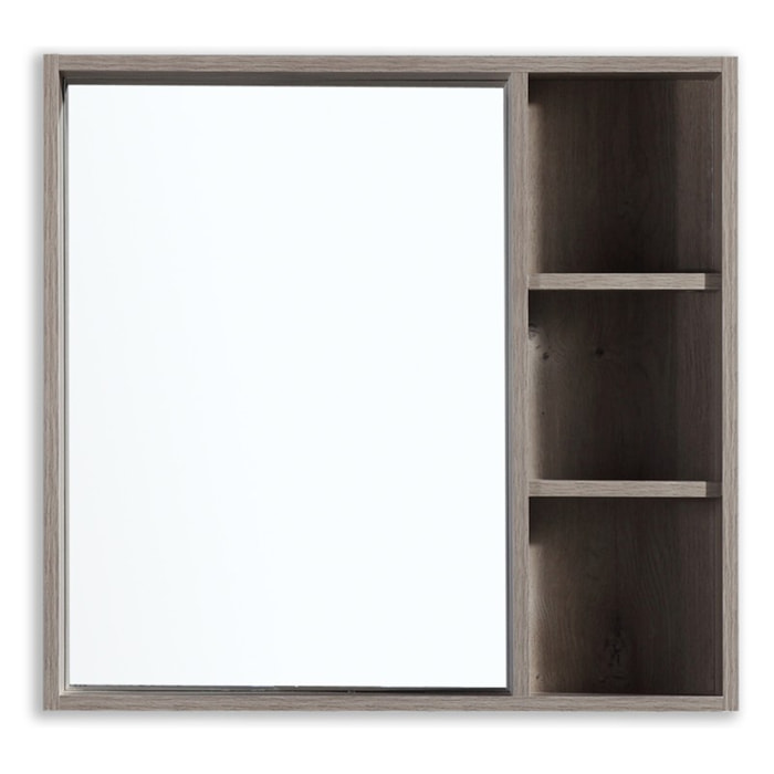 Armoire de toilette miroir 100 cm chêne gris Aquanoma