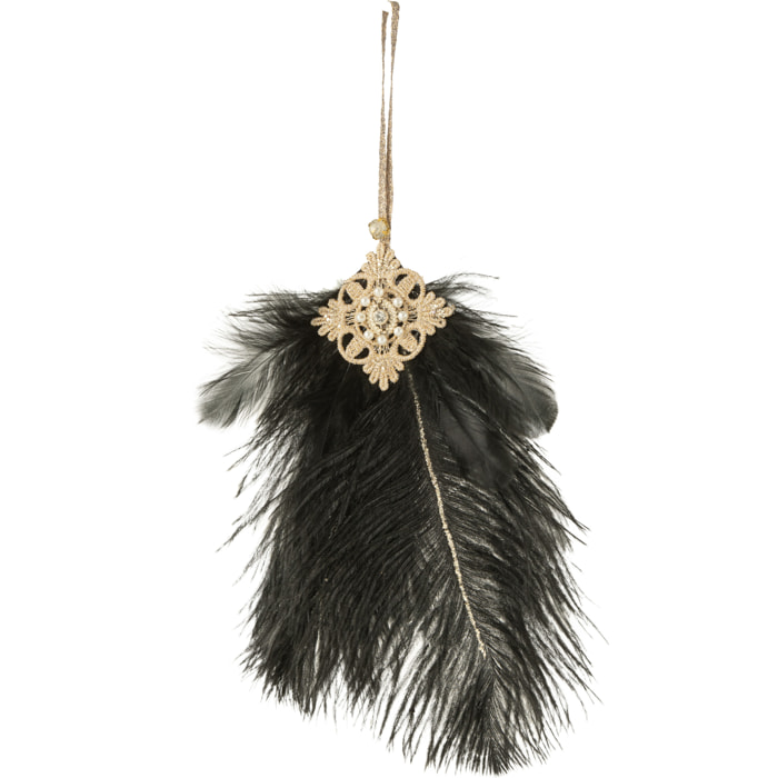 J-Line suspension Plume Strass - plumes - noir