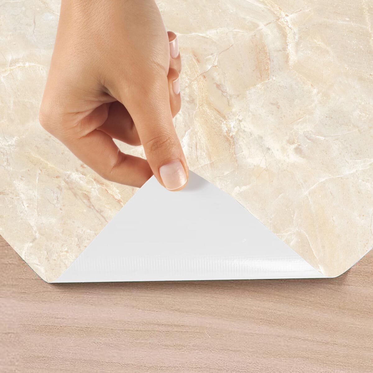 Rouleau revêtement adhésif vinyle au mètre - Sticker lavable Cuisine Meuble Armoire Porte - MARBRE IVOIR