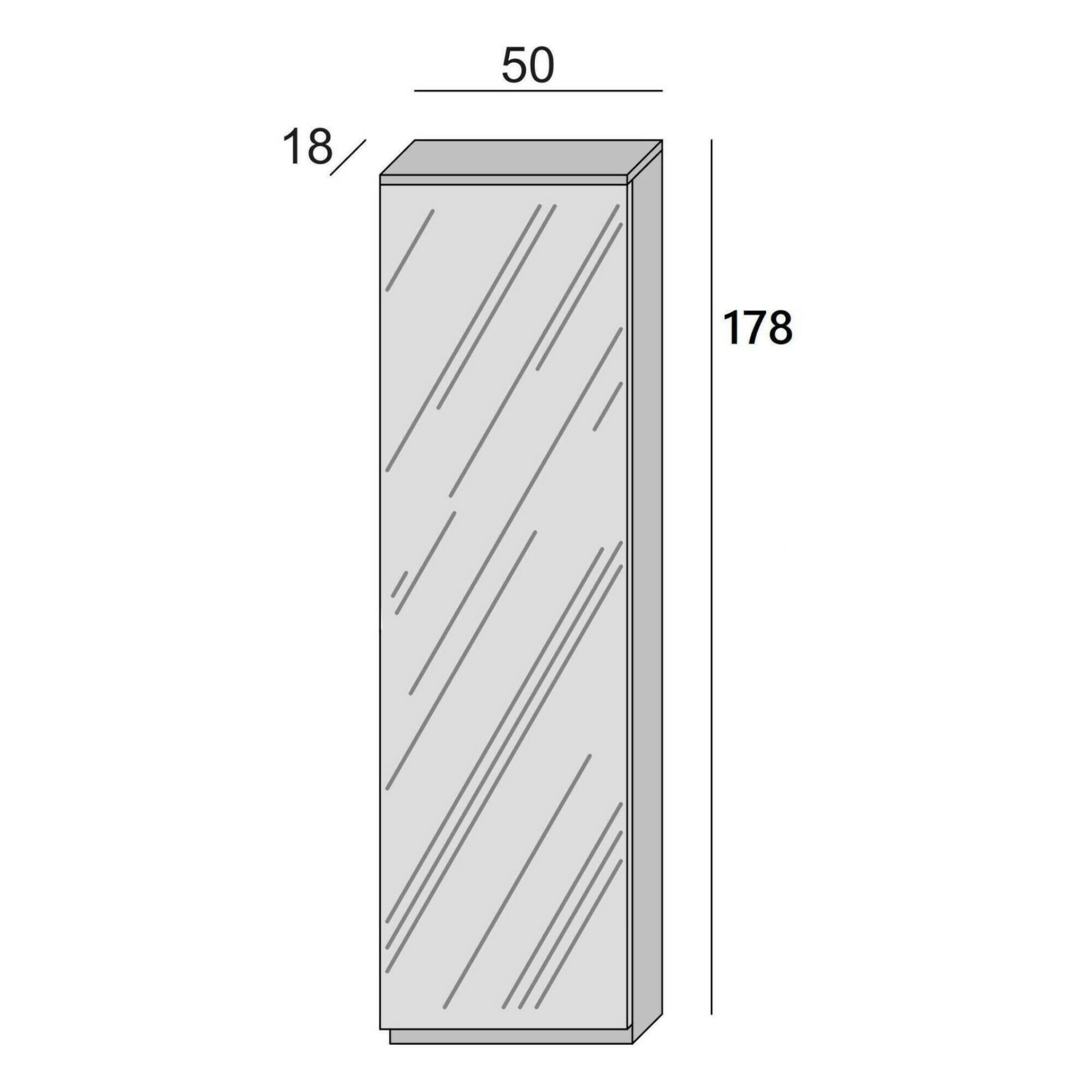 Scarpiera Ciclamino, Mobile multiuso da ingresso con anta a specchio , Armadio moderno portascarpe a 5 ripiani, 100% Made in Italy, Cm 50x18h178, Bianco