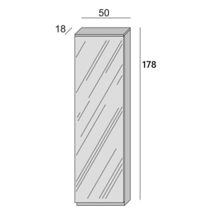 Scarpiera Ciclamino, Mobile multiuso da ingresso con anta a specchio , Armadio moderno portascarpe a 5 ripiani, 100% Made in Italy, Cm 50x18h178, Bianco