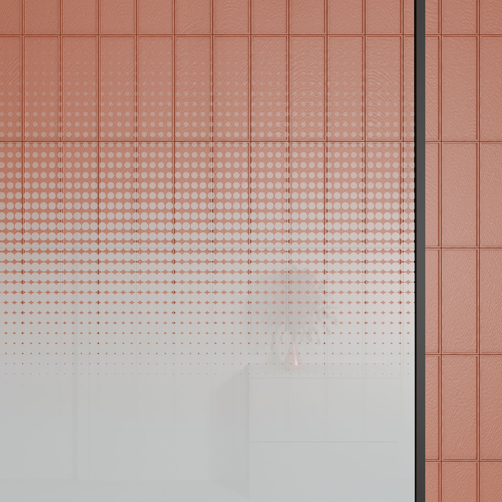 Paroi de douche 90x200cm - Verre degrade blanc effet brume - Encadrement noir mat - NEPHELIE