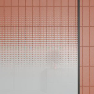 Paroi de douche 90x200cm - Verre degrade blanc effet brume - Encadrement noir mat - NEPHELIE