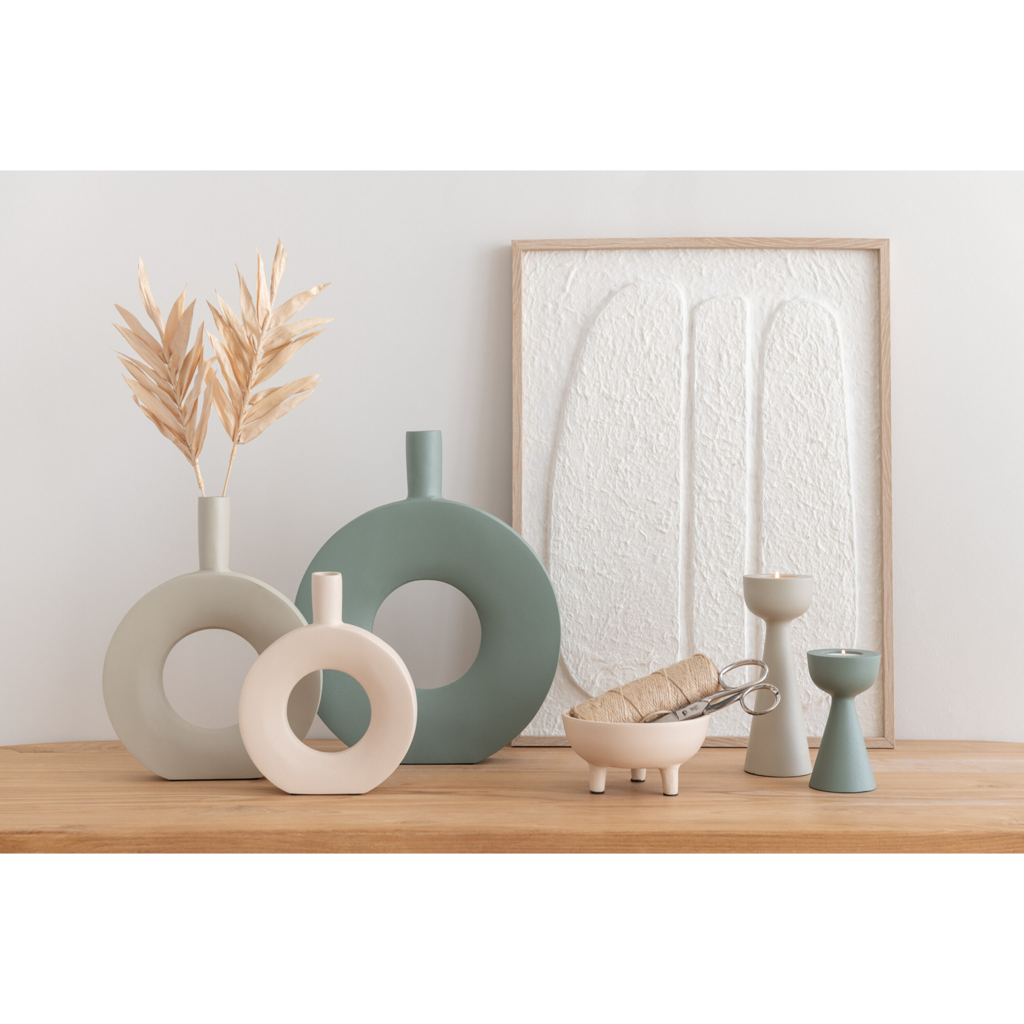 J-Line Tableau Cellules Papier Blanc Assortiment De 2