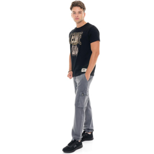 T-shirt uomo a manica corta in cotone, stampa Leone 1947 Graphics