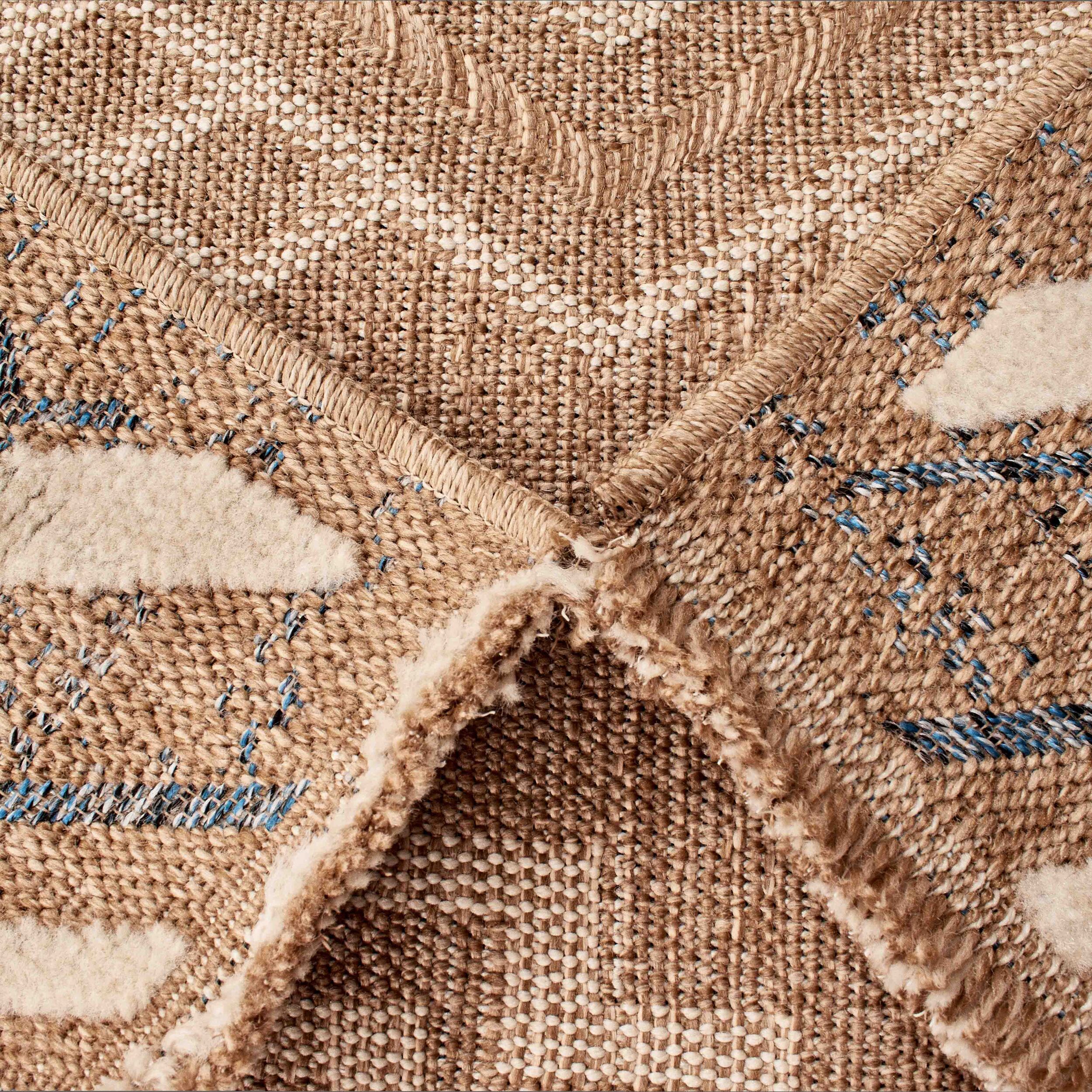 Tulum - Tapis aspect jute motif en relief