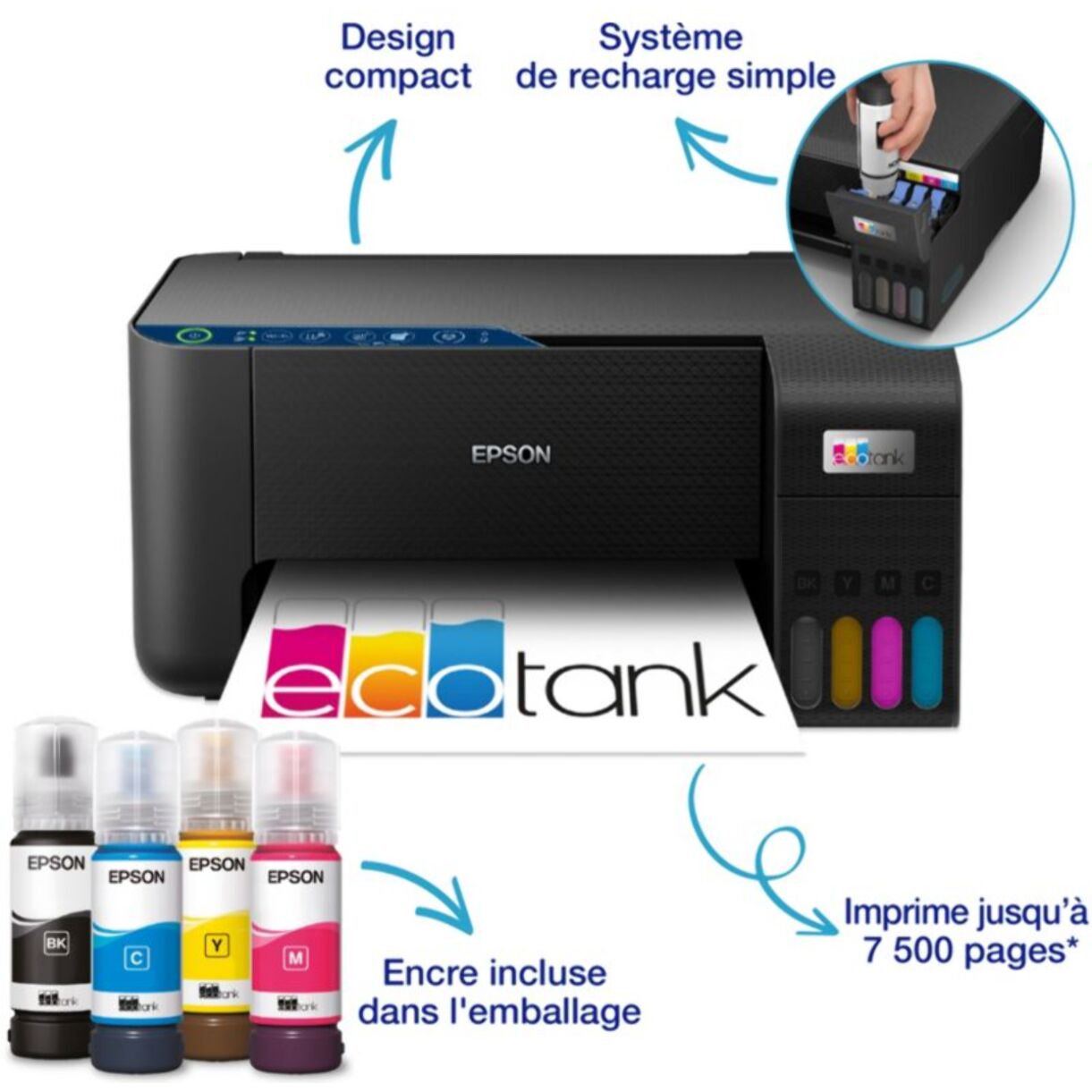 Imprimante jet d'encre EPSON EcoTank ET2862