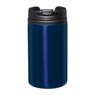 Vaso térmico en acero inox de 290ml de capacidad y doble pared. Con tapa dosificador y base acolchada de espuma.