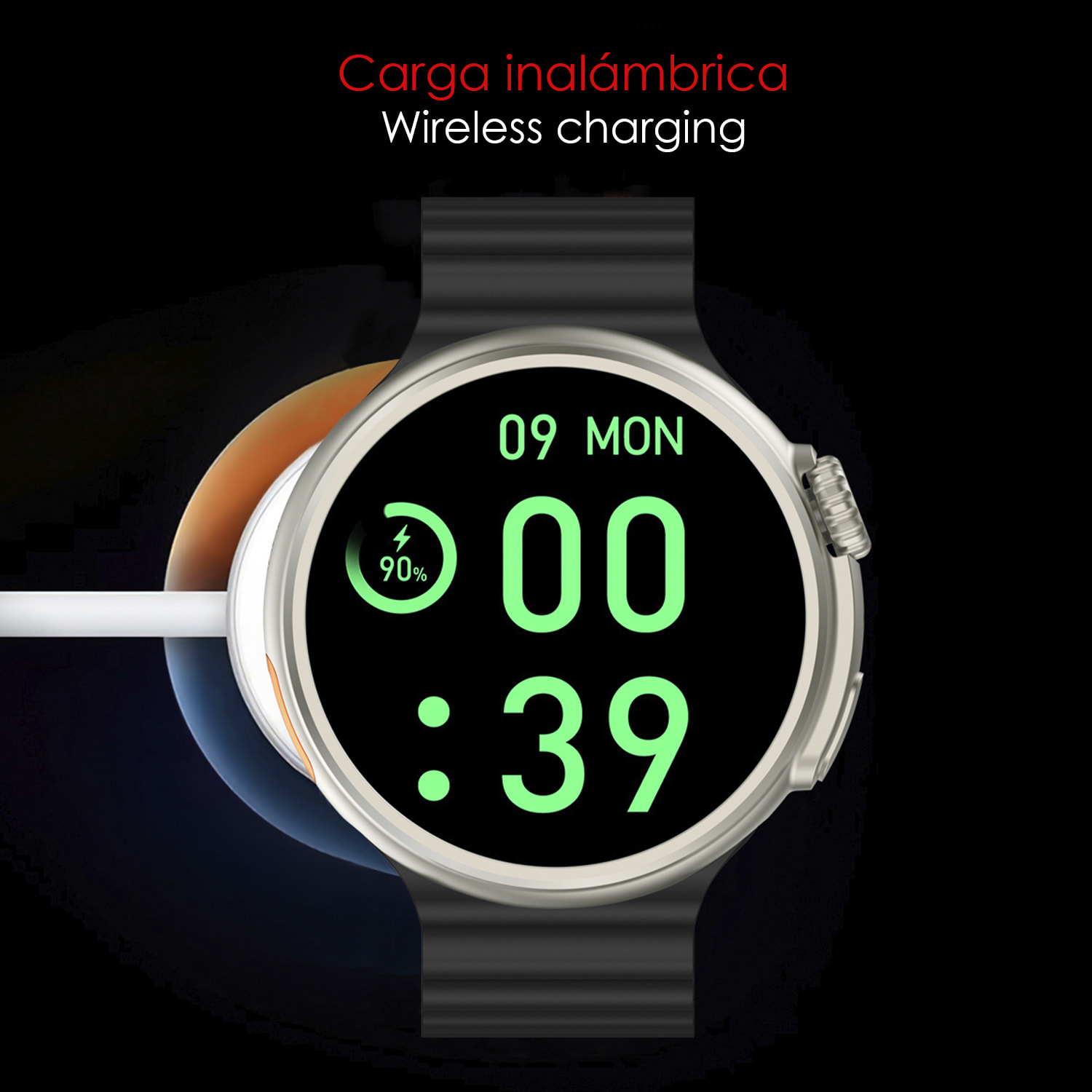 Smartwatch Z78 Ultra con corona multifunción inteligente, widgets personalizables, acceso directo a Siri. Termómetro, O2 y tensión.