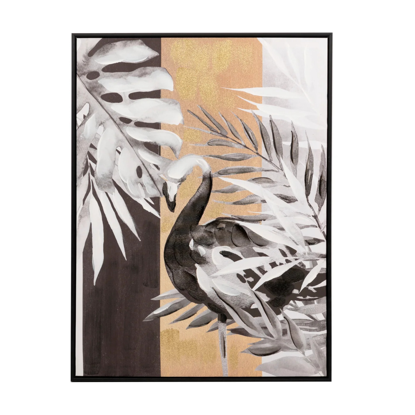 Set 2 Cuadros Flores Con Marco Negro 60x4x80 Cm