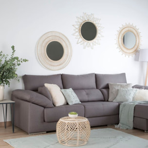 Amares miroir rotin naturel