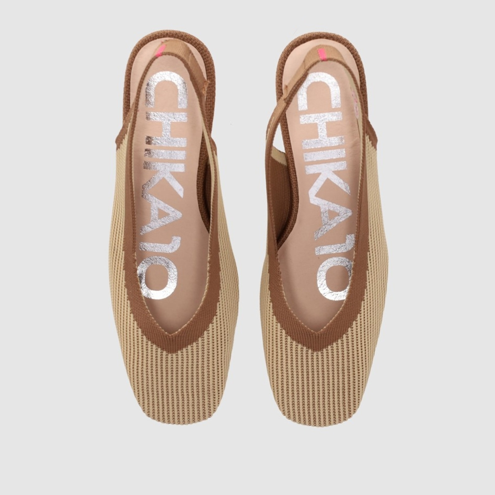 Zapatos de Tejido - Beig - Tacón: 4 cm