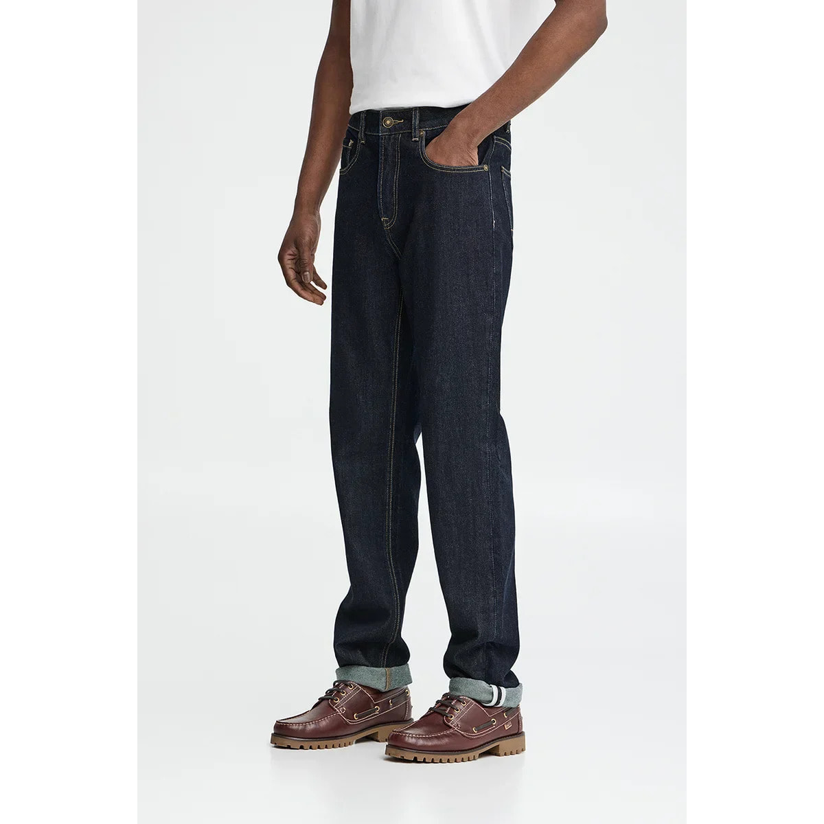 Jeans in denim blu medio regular fit con logo Polo Club