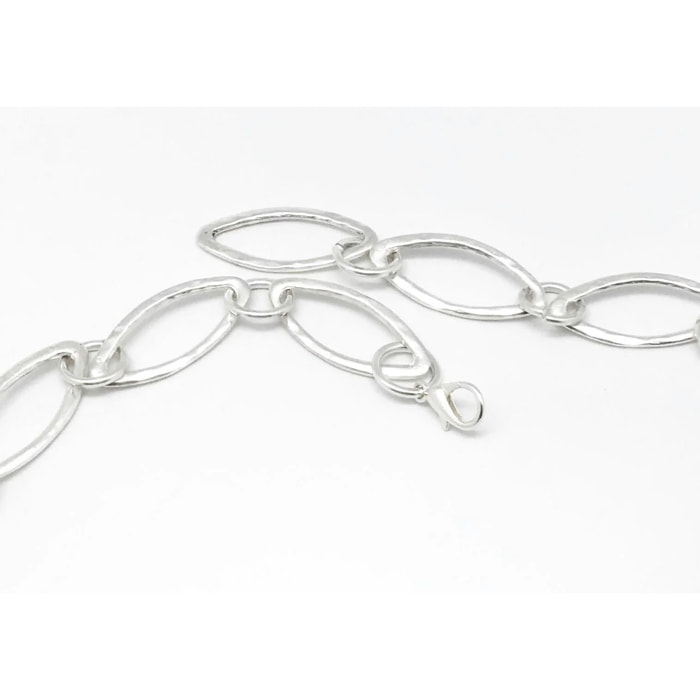 Cinturón cadena plata-negro Triple "Black-rock"