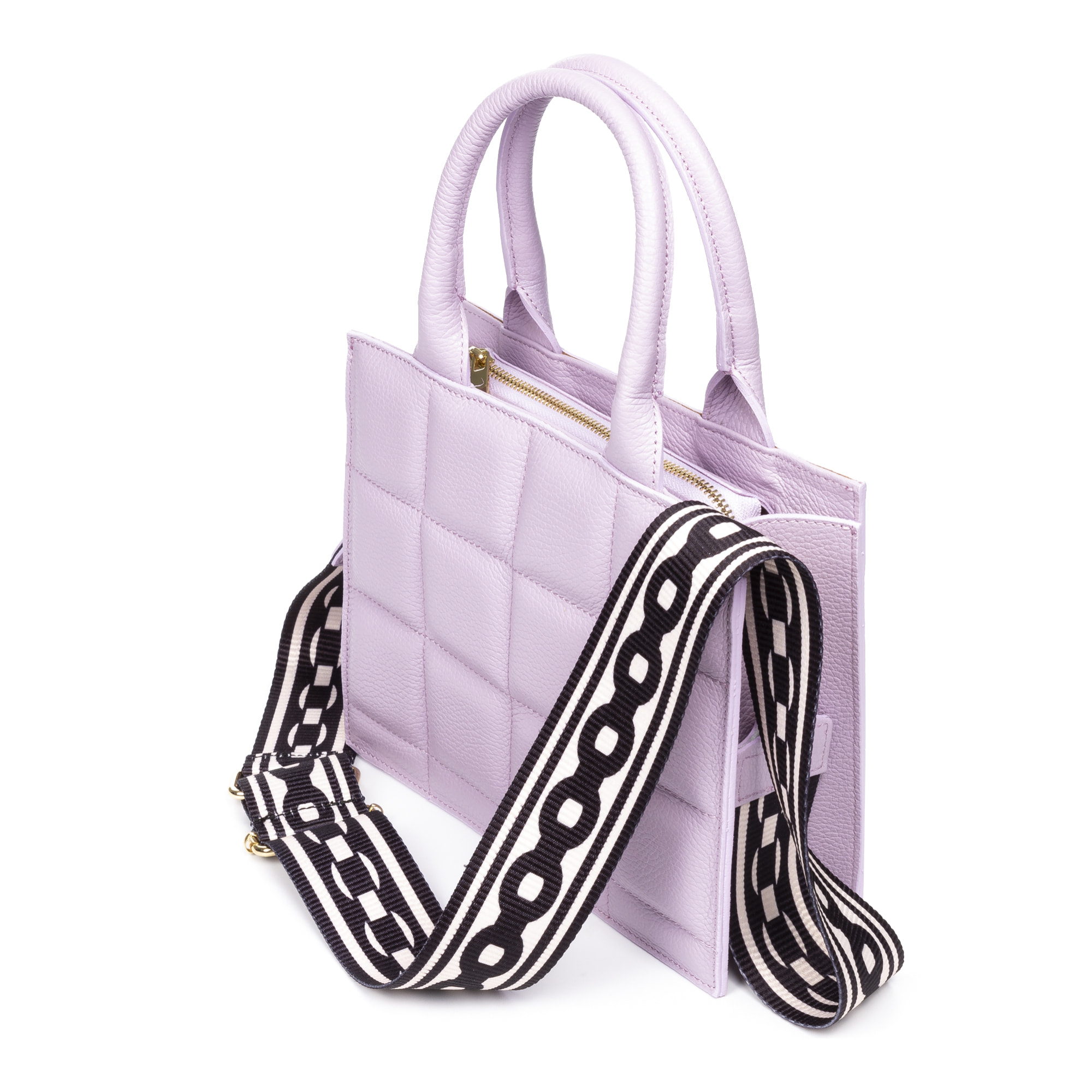 Albino borsa tote da donna. Pelle autentica finitura Dollaro trapuntata.