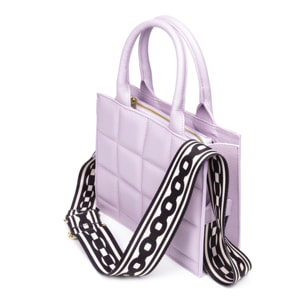 Albino borsa tote da donna. Pelle autentica finitura Dollaro trapuntata.